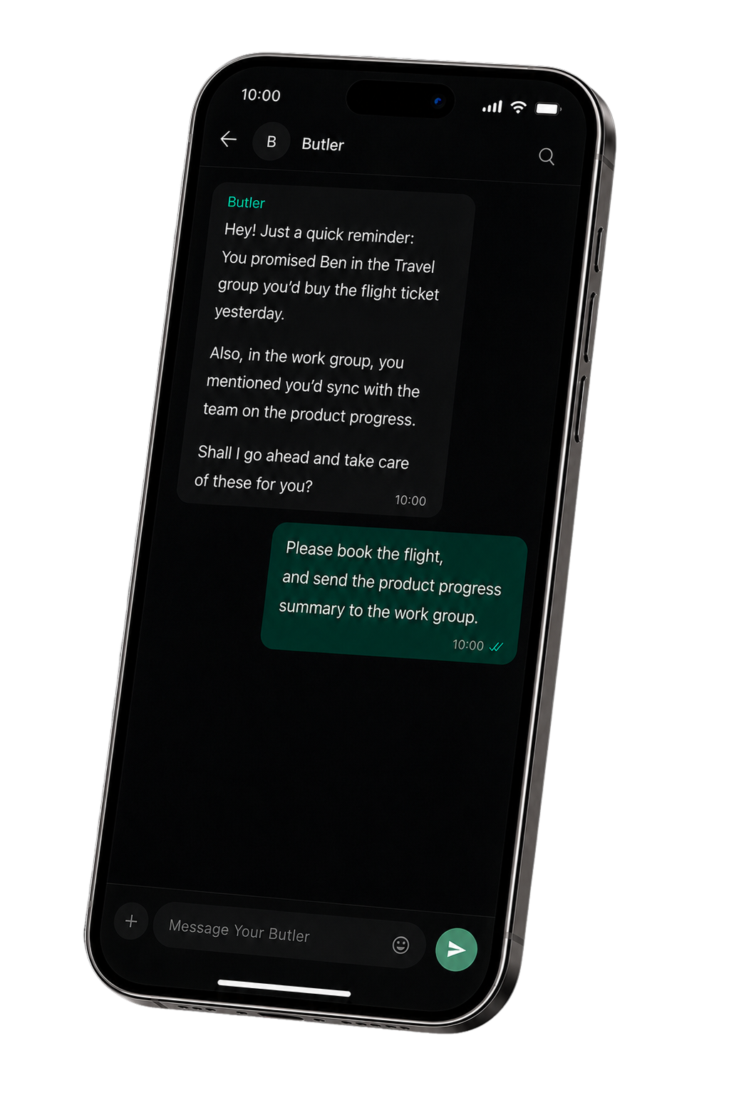 Chat Summary & Reminder agent UI