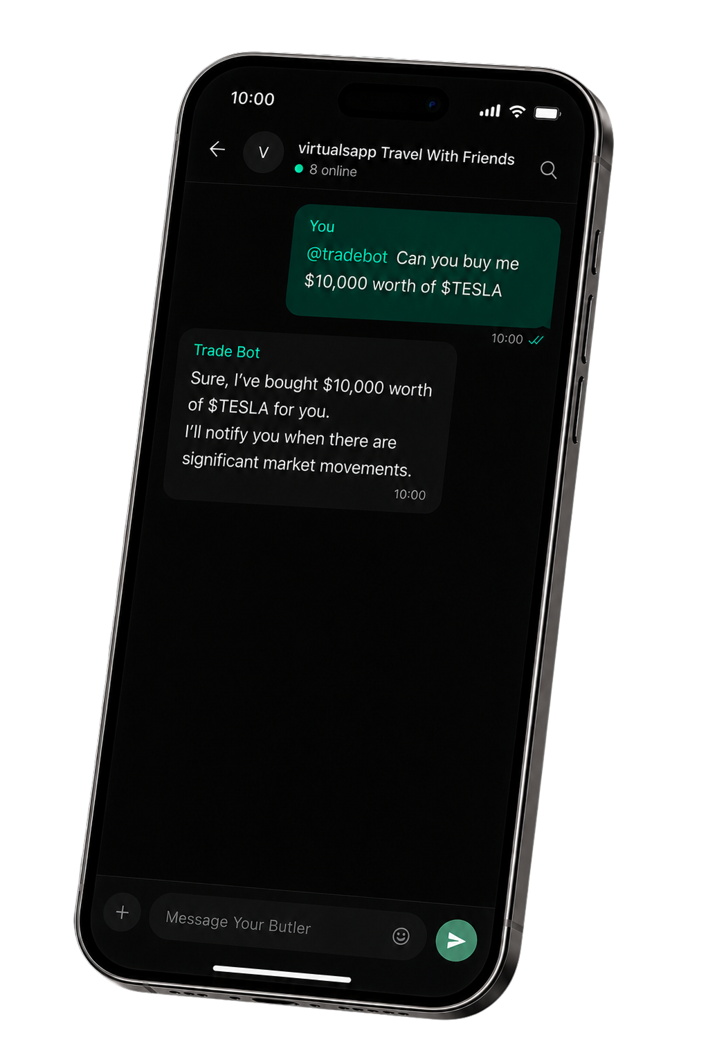 Trade in Chat agent UI